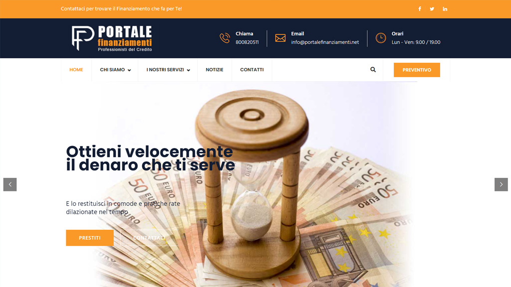 costruzione sito agenzia finanziaria